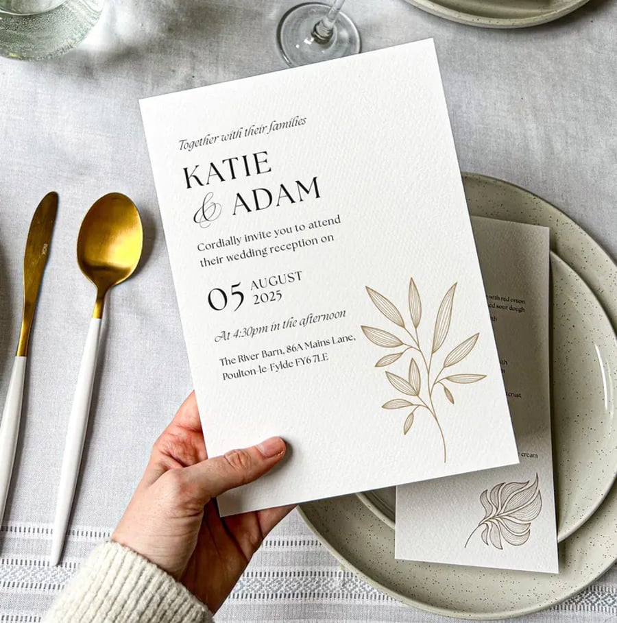 Simple Wedding Invitation & Save the Date. Neutral minimal wedding invitation