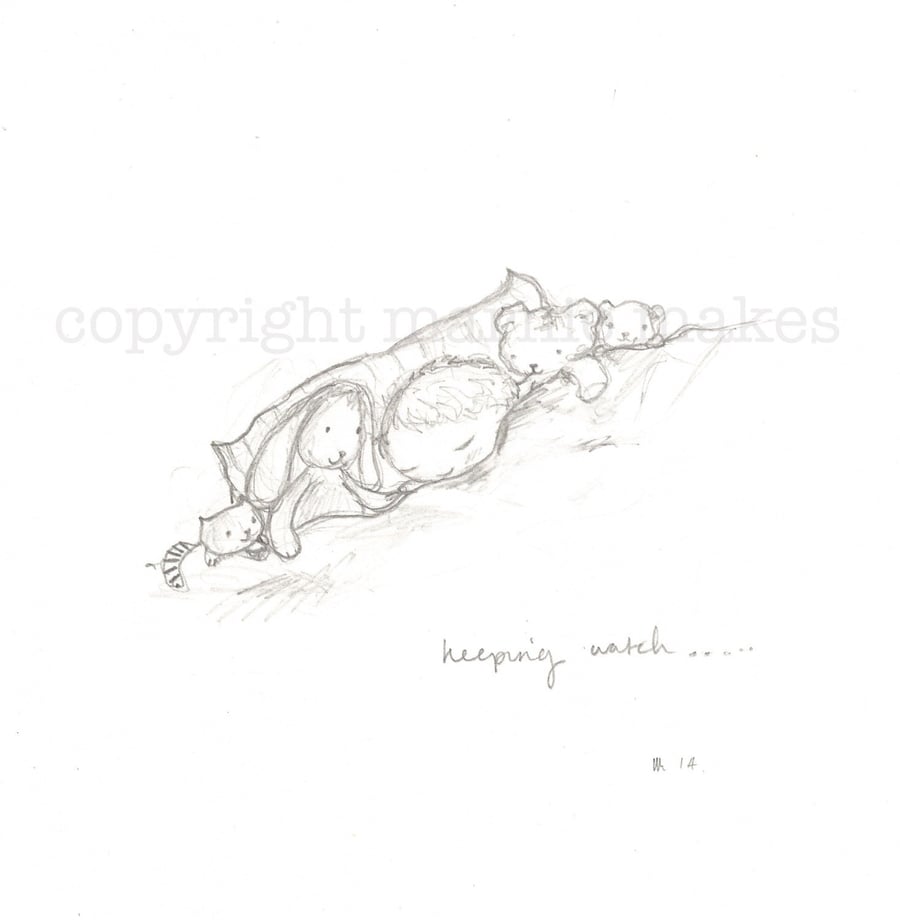 Keeping watch - A5 giclee print