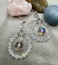 crystal hoop drop earrings
