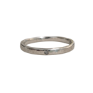 2mm wide hammered ring with diamond 