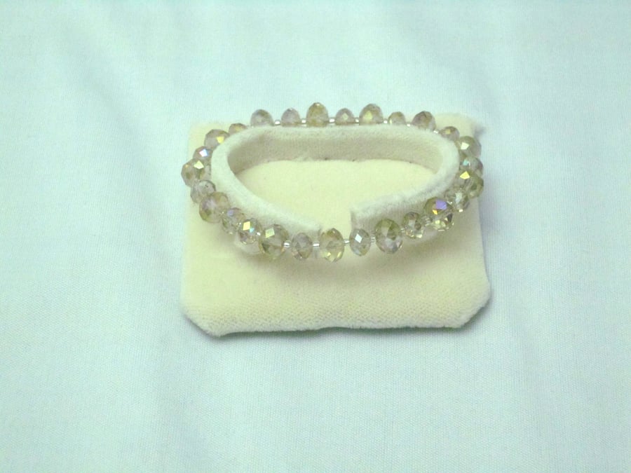 Champagne crystal rondelle bracelet (140)