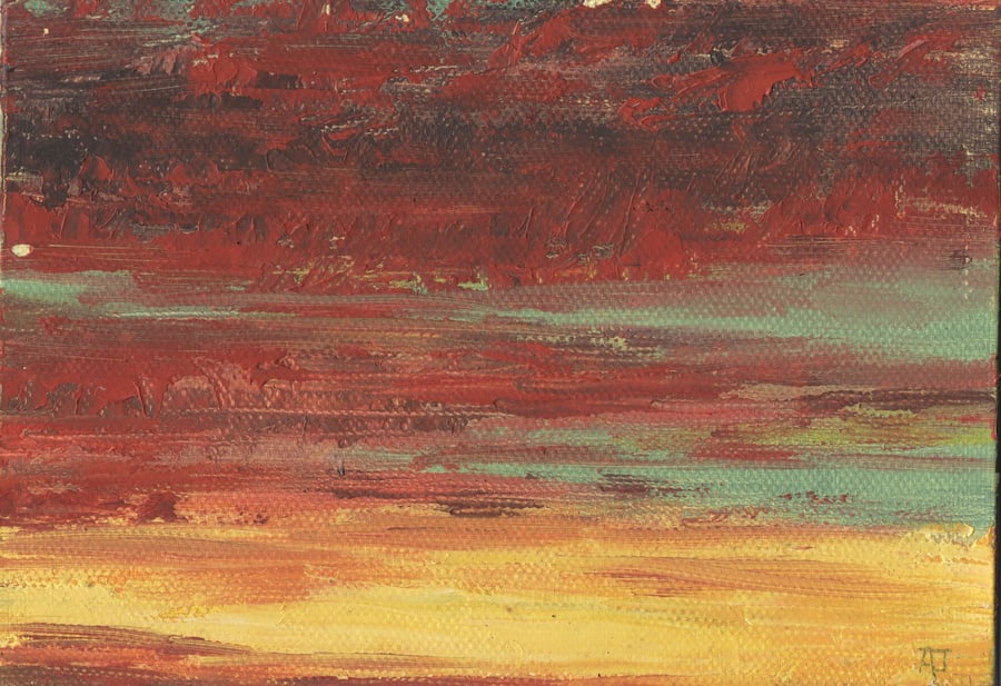 Bright Gold and Red Sunset