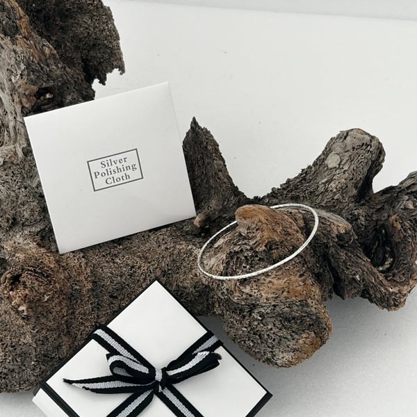 sterling silver skinny hammered stacking bangle