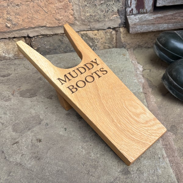 Personalised Wooden Boot Jack - Handmade Welly & Boot Remover Gift