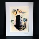 Mixed Media Collage, Archival Print of Original Art Work