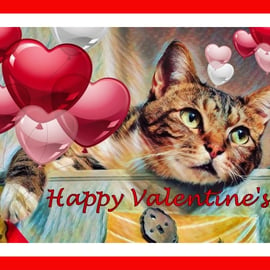 Cat Happy Valentine's Day Card 