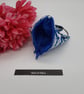 Pyramid keyring coin purse in blue fish fabric.  Free uk delivery.   - Image 7