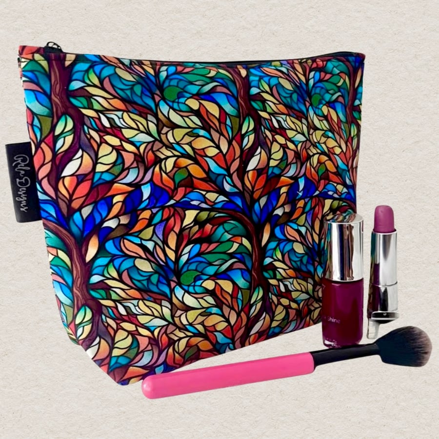 Makeup bags stained glass tress