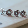 Handmade Copper Swirl Stud Earwire Earrings 