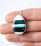 Cornish surfite pendant - blue stripes - Image 2