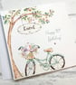 Cycling Birthday Card For Her Floral Bike Happy Birthday Mum Auntie Friend - Image 1