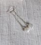 Earrings, Sterling Silver Bar Droppers with White Pearls - Image 9