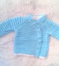 Baby's Knitted Blue and White 5 Piece Pram Set, Outdoor Clothes, Custom Make - Image 2