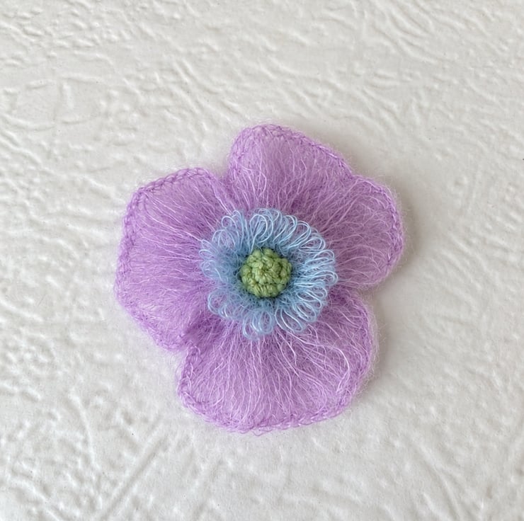 Crocheted Mohair Flower Appliqué Accessories U... - Folksy