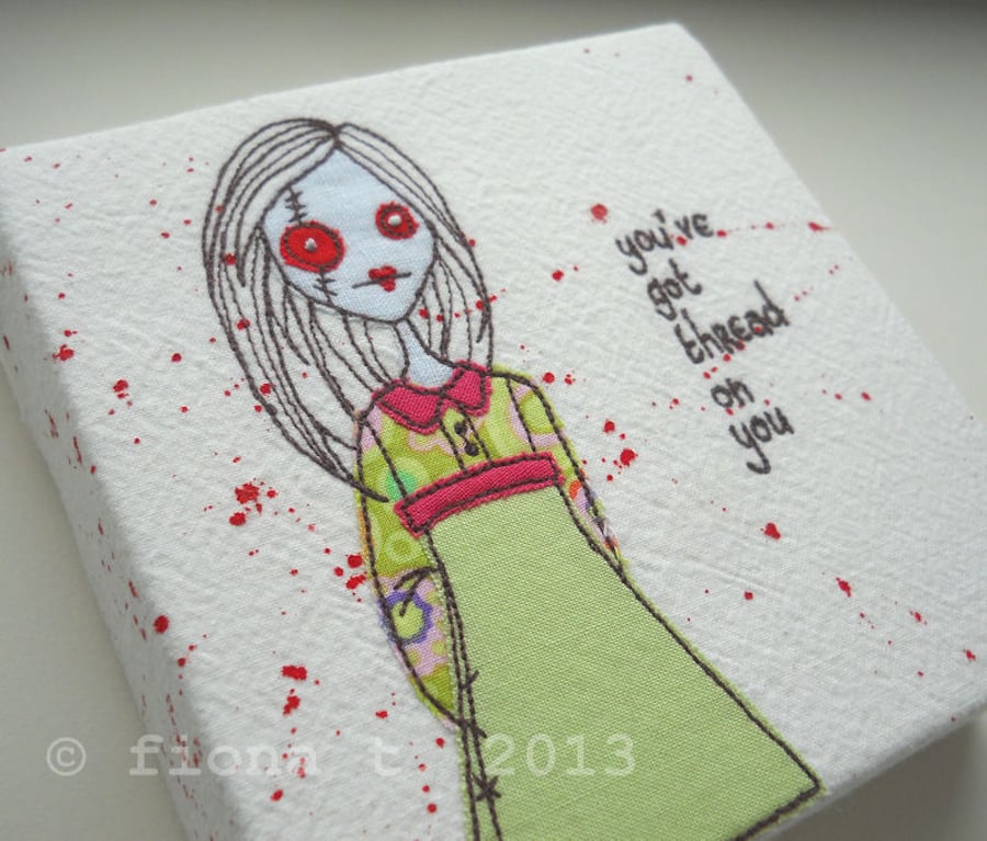 embroidered zombie - green