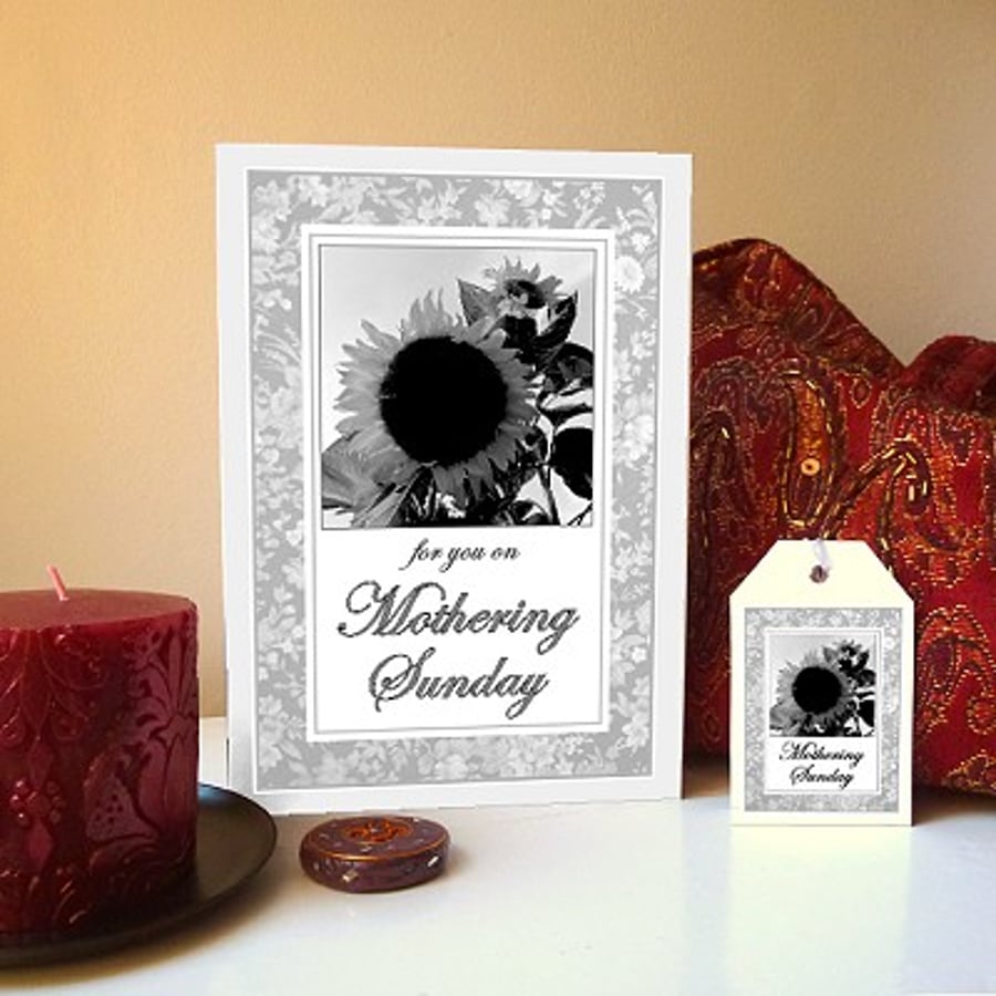 Sunflowers - Mothering Sunday card & free gift tag