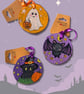 Halloween Hand Painted Natural Wood Decorations