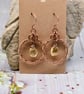 Wire Wrapped Citrine and Copper Hoop Earrings - Image 4