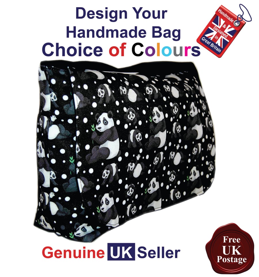 Panda Pattern Messenger Bag, Panda Shoulder Bag, Panda Bag,