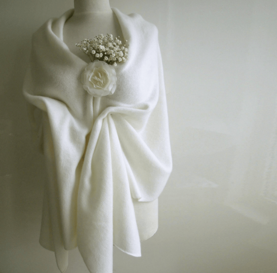 Merino Lambswool Scarf Wrap Bridal Shawl