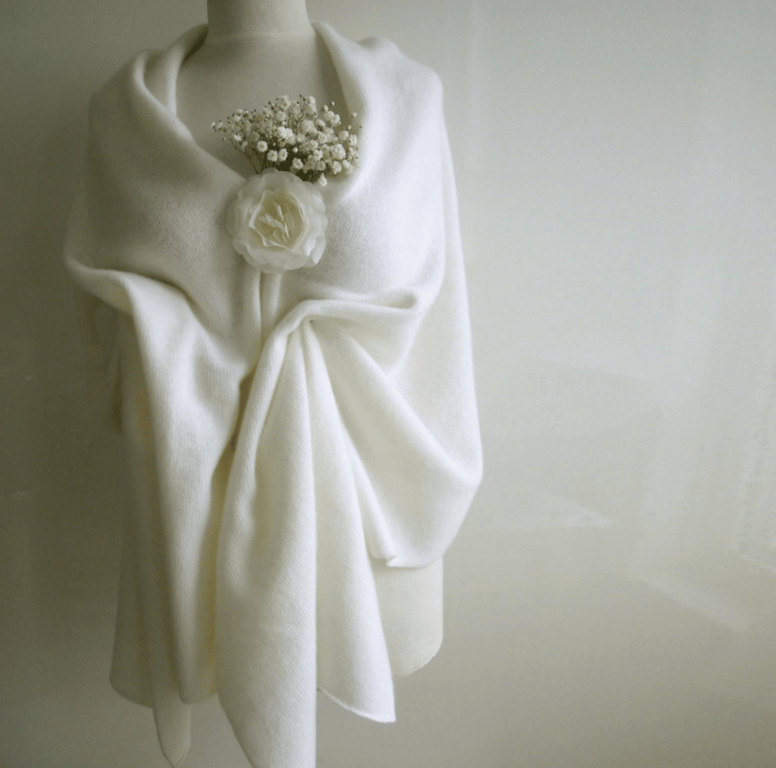 Merino Lambswool Scarf Wrap Bridal Shawl