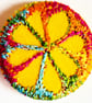 Buttons 1 inch button Hand Dyed Silks and Cottons Free Machine Embroidery Button
