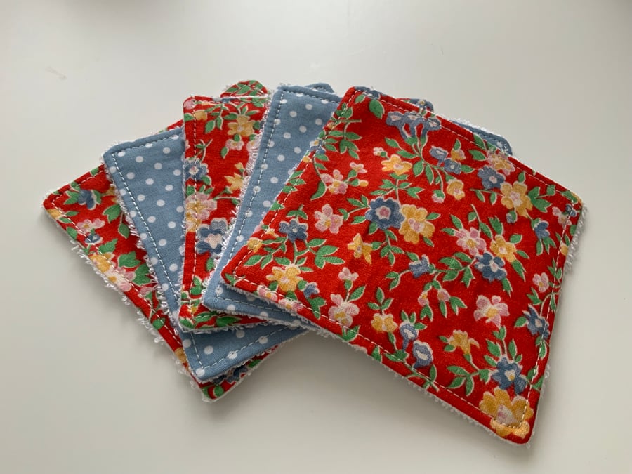 Reusable Bamboo Towelling Cotton Face Wipes, Eco friendly, Washable, Make up pad