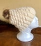 Hand Knitted Aran Hat with removable pom pom - Image 9