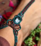 Macrame anklet wit Moss Agate  - Image 2