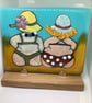 Quirky Handcrafted Freestanding Fused Glass Art “Day at the beach with my BFF”