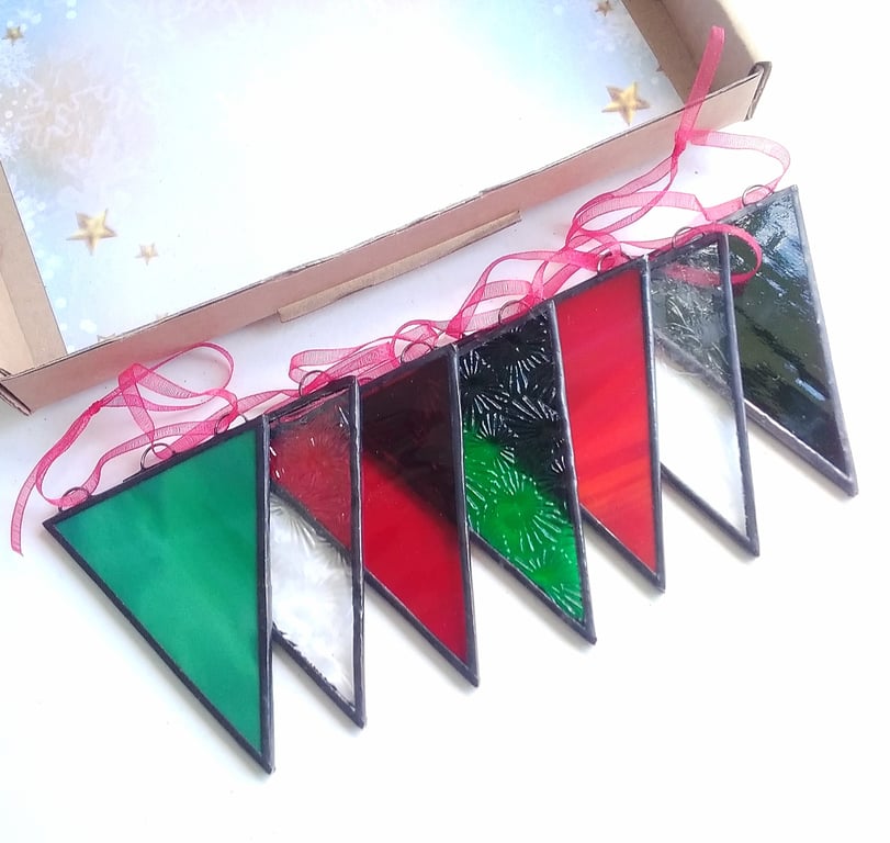 Stained Glass Bunting - Christmas