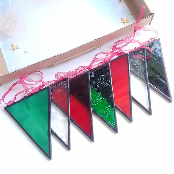 Stained Glass Bunting - Christmas