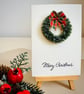 Mini tartan wreath Christmas card handmade winter holiday greeting farmhouse art - Image 10