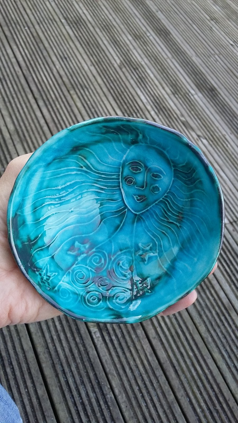 Bowl with mermaid motif