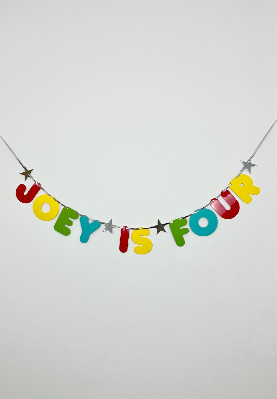 Boys Personalised Birthday Banner Party Custom Bunting