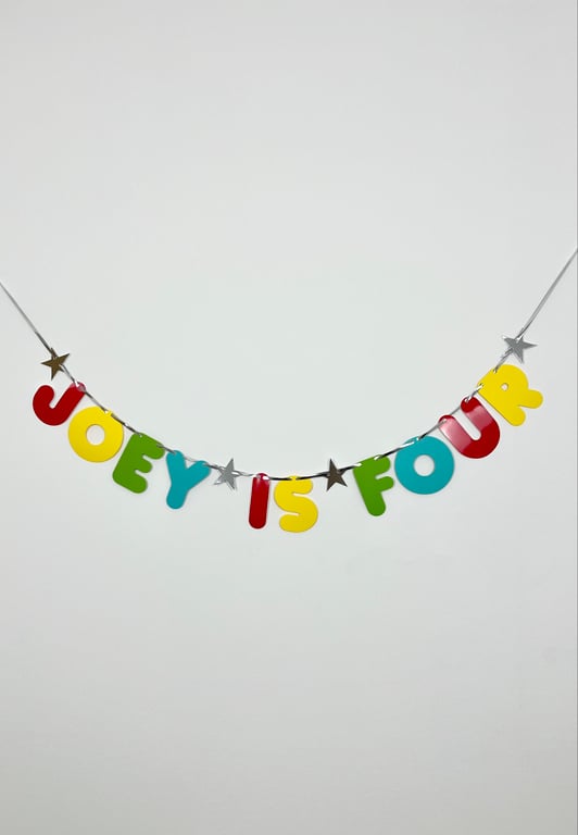 Boys Personalised Birthday Banner Party Custom Bunting