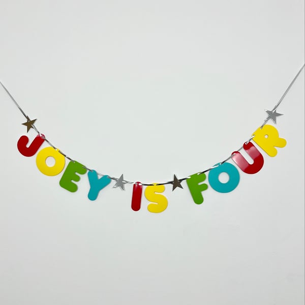 Boys Personalised Birthday Banner Party Custom Bunting