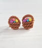 Easter Egg Basket stud earrings ONE PAIR AVAILABLE - Image 1