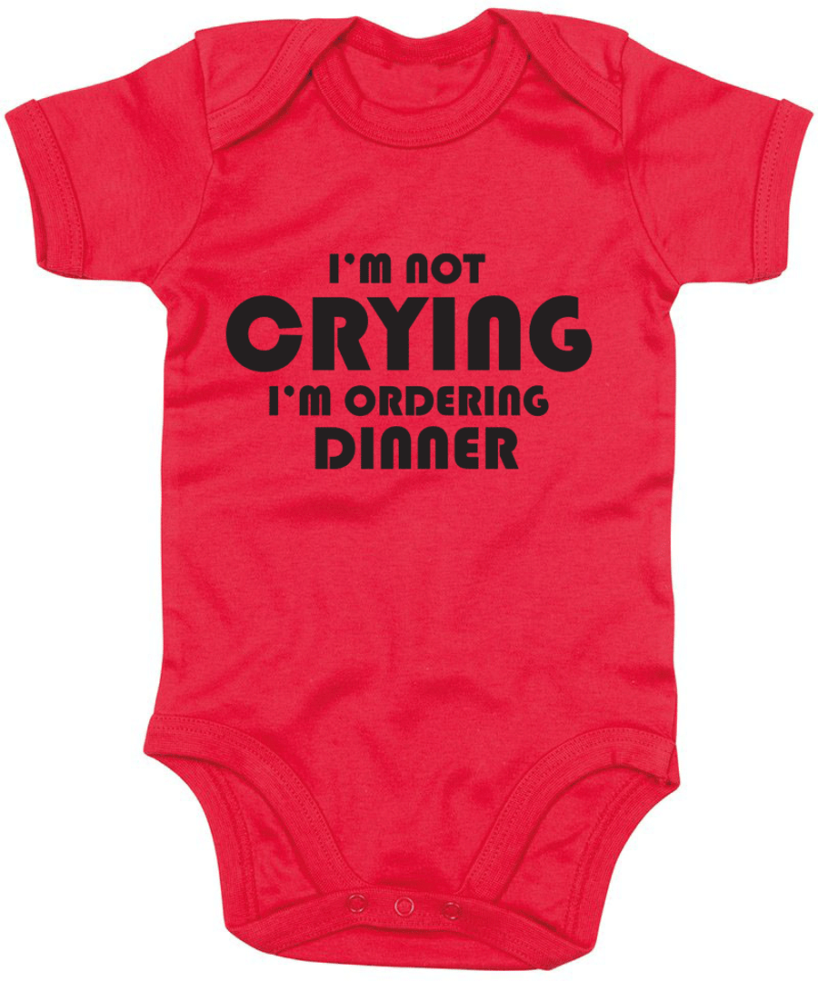 Not Crying Ordering Dinner - Baby Grow