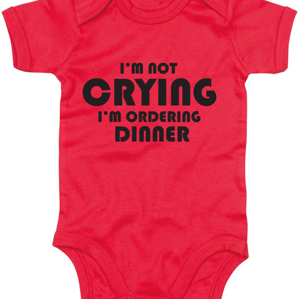 Not Crying Ordering Dinner - Baby Grow
