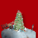 Christmas Tree with Cute Cats – Mini Festive Centrepiece