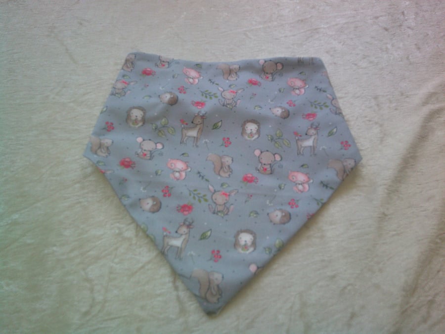 Squirrels, Hedgehogs and Deer on Grey Dribble Bib