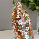 Personalised Hand Painted Bottle Art - Wedding & Birthday Gift - Unique Keepsake