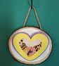 Wooden wall art heart (multi) - Image 1