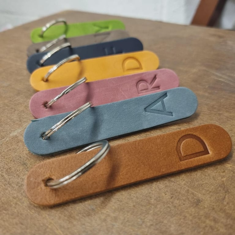 UK Hand Made Genuine leather Personalised leather Key Ring