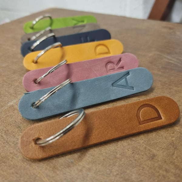 UK Hand Made Genuine leather Personalised leather Key Ring