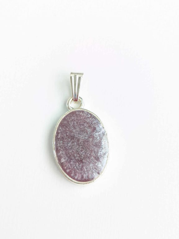 Small Dusky Purple Oval Resin Pendant