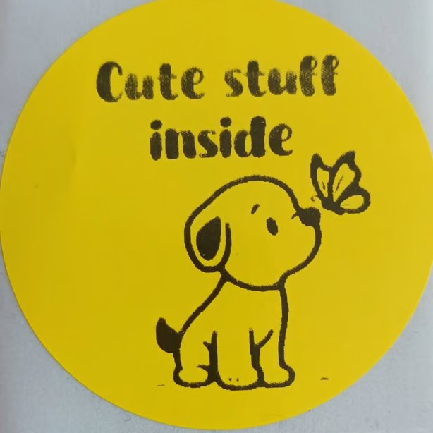 60 'Cute Stuff Inside' Thermal Printed Stickers (Puppy butterfly mix)