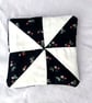 Little patchwork bag, purse or gift pouch, navy blue & pale green or pink - Image 3