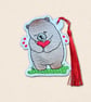 Bear Bookmark - Embroidered Bear and Heart Reading Accessory